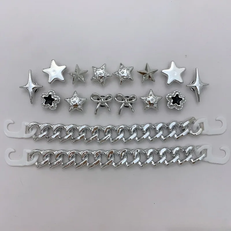 Whole Set Hot Sale DIY Hole Shoes Charms High end butterfly heart Accessories Designer Quality Garden Shoe Decoration Girl Gift