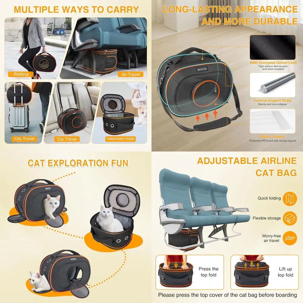 

Compact Airline-Approved Pet Carrier, 17x12.5x9, Removable Padding, Breathable for Cats, Rabbits, Hamsters up to 12 lbs
