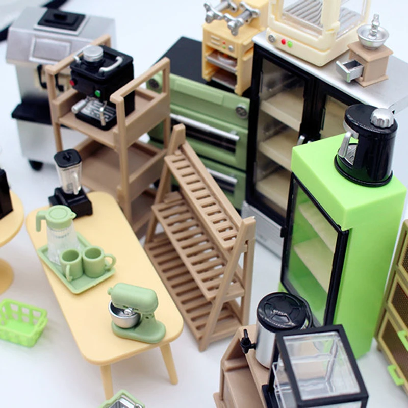 1:12 Dollhouse Décor Mini Juicer Toy, Miniature Grid Space Kitchen Supplies Model Scene
