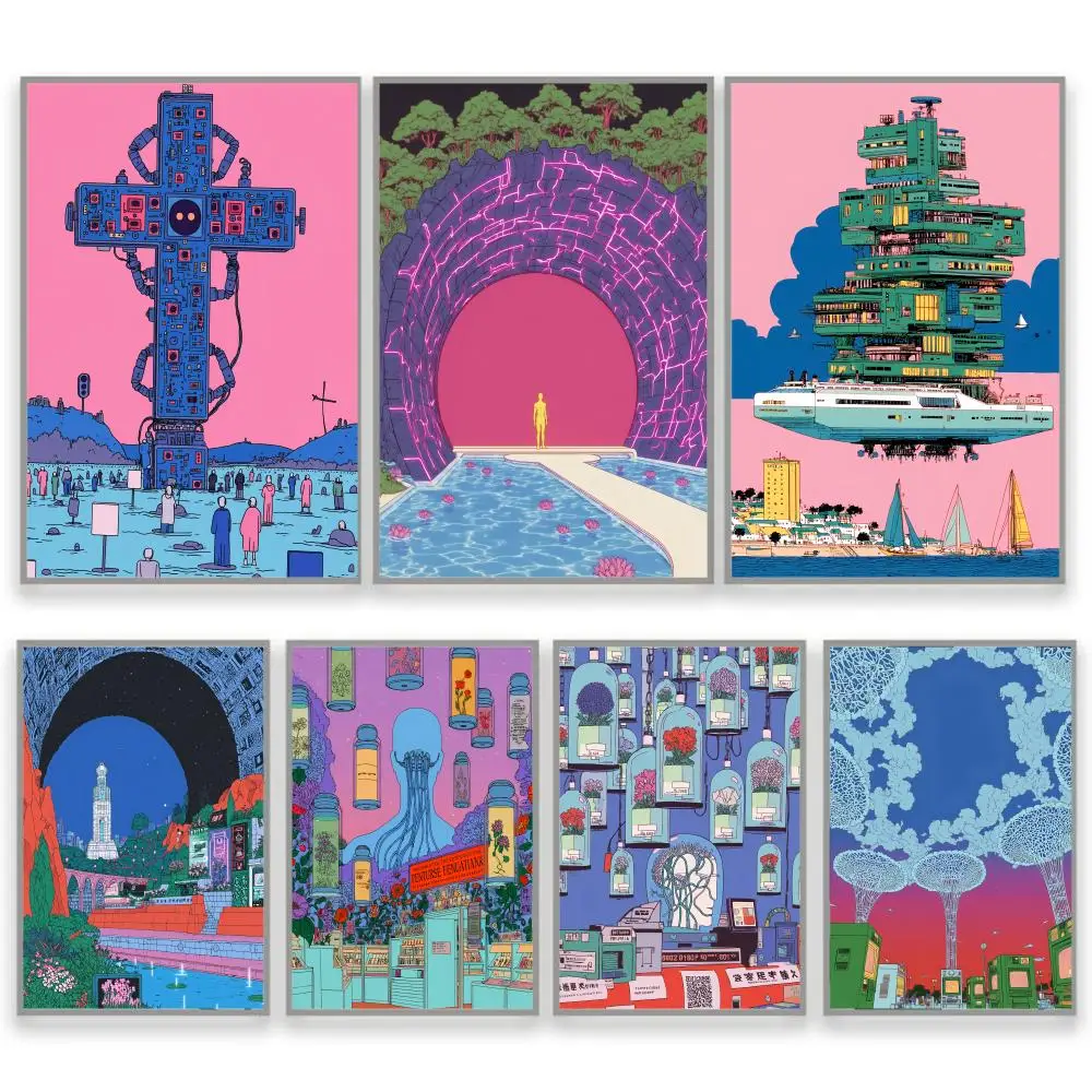 Revelation Of The Future Illustration Art Gift For Best Friend PVC Art Poster Wall Stickers Decals Poster