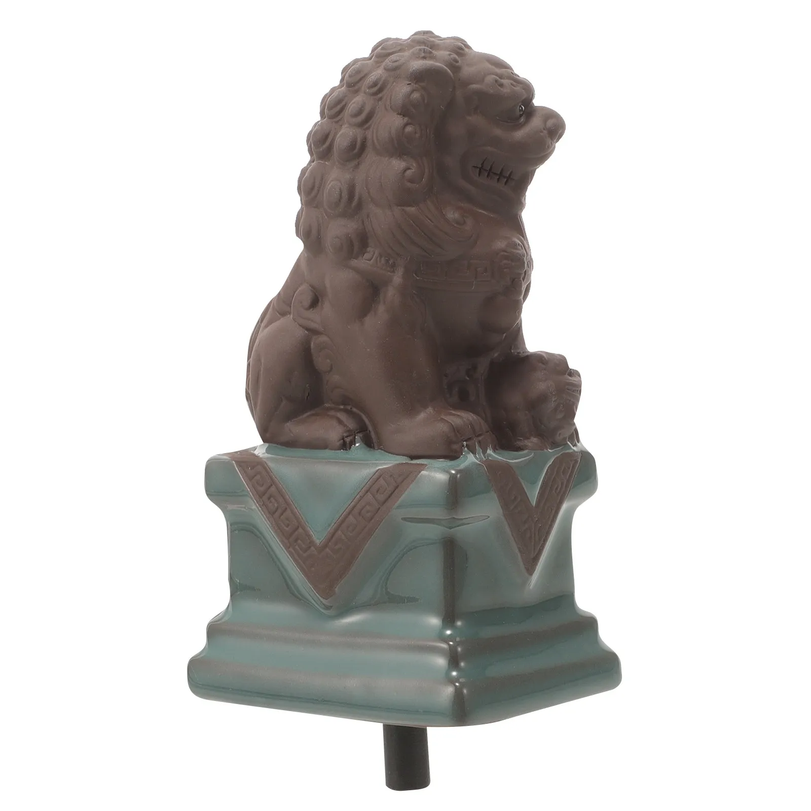 

Vintage Ceramic Lion Water Fountain Decor for Garden Courtyard Outdoor Landscape with Circulating Waterfall Flow Serene Relaxing