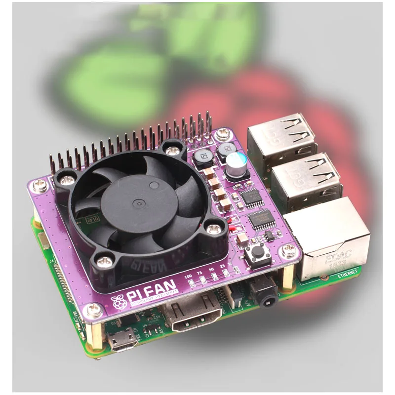 Nvarcher-Ventilateur de refroidissement Raspberry Pi, radiateur audio pour carte mère 4B/3B +