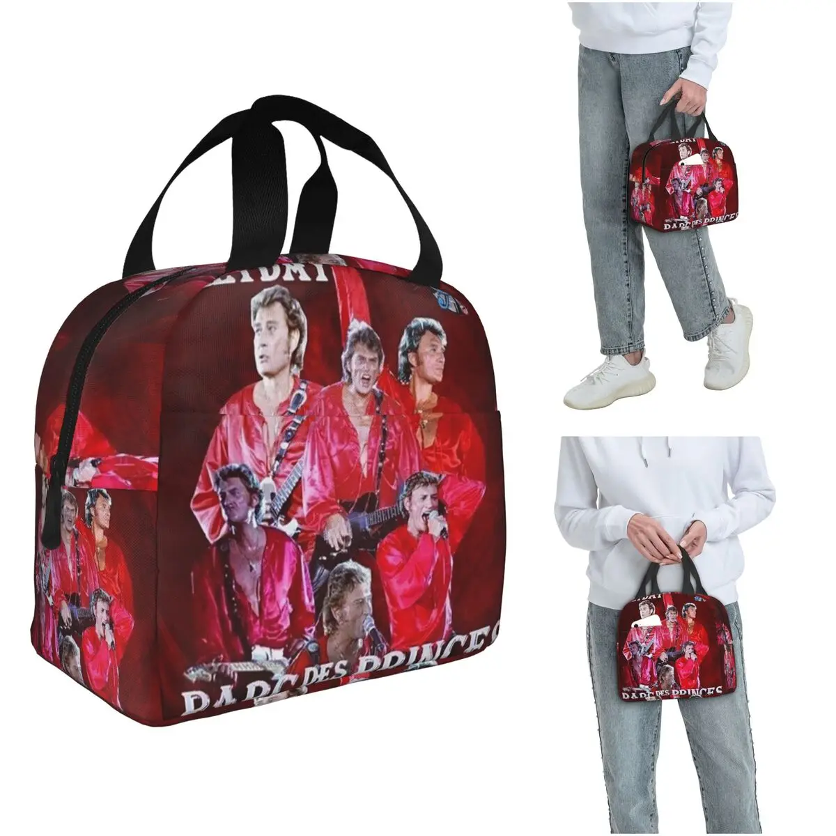 

Johnny Hallyday Insulated Lunch Bag for Women Office Cooler Thermal Food Box Tote Portable Lunch Boxes Container