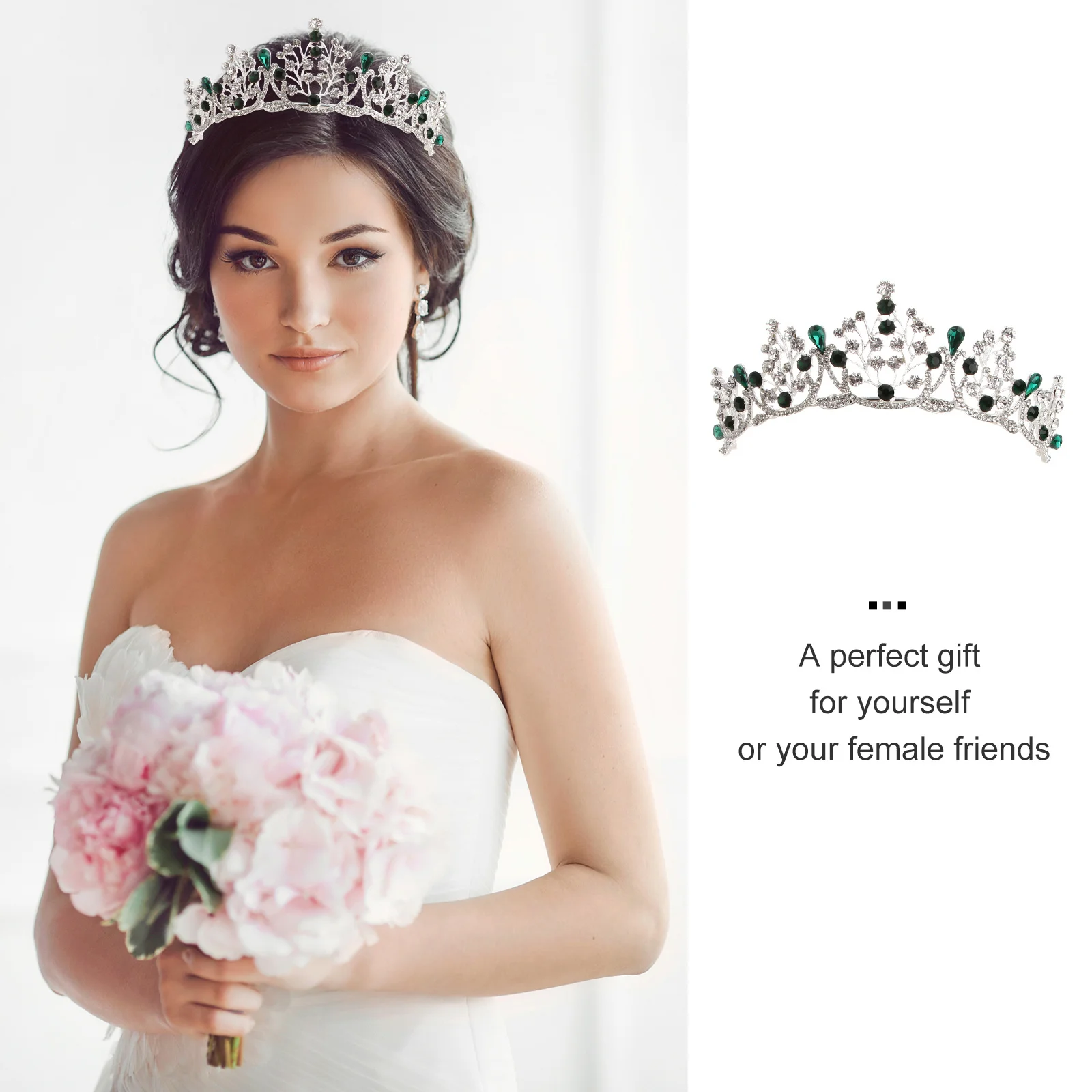 حجر الراين تاج فضي أزياء أغطية الرأس للعروس حفل زفاف حفلة موسيقية التصوير الفوتوغرافي الملحقات #4