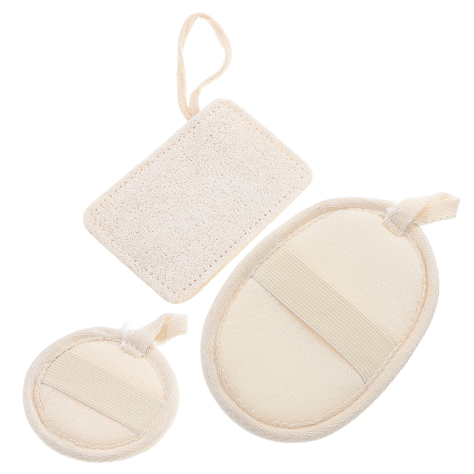 3 قطعة منصات التقشير اللوف الطبيعي غسل الوجه منصات متعددة الاستخدام أجهزة تنظيف الجسم استبدال التطهير دش القماش لطيف الجلد