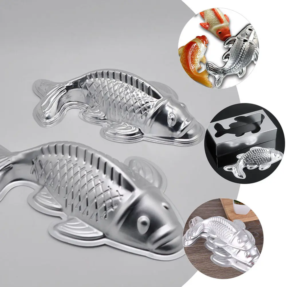 2Pcs Koi Fish Shaped Silicone Baking Mold for Rice Cakes Jelly Chocolate DIY Healthy Nonstick Kitchen Food Mold Cake Decorating