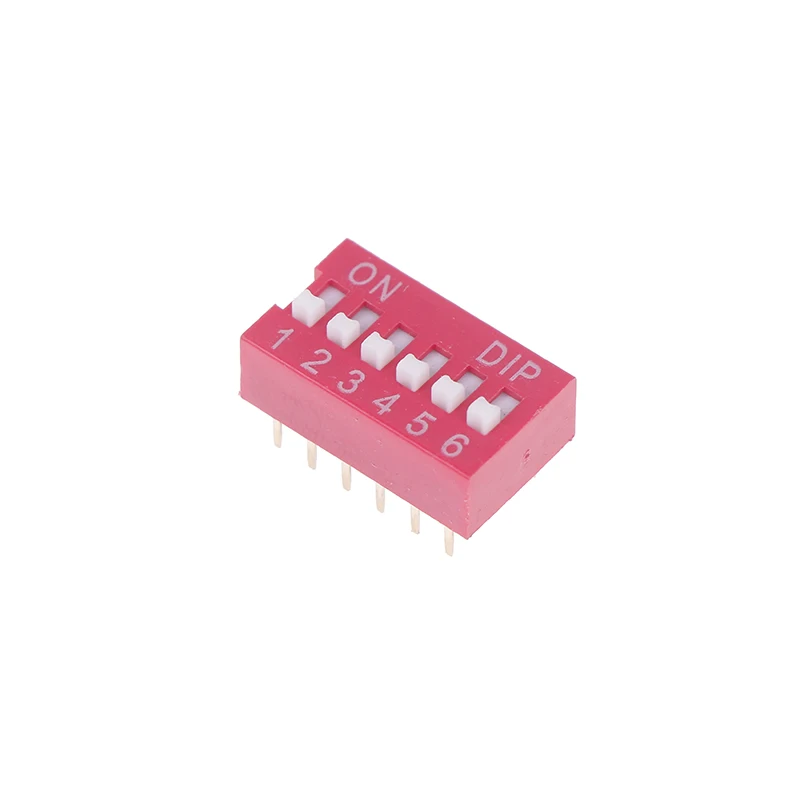 

10pcs Slide Type Switch Module 1 2 3 4 5 6 8PIN 2.54mm DIP Red Pitch Toggle Switch Red Snap Switch Dial Switch IGMOPNRQ