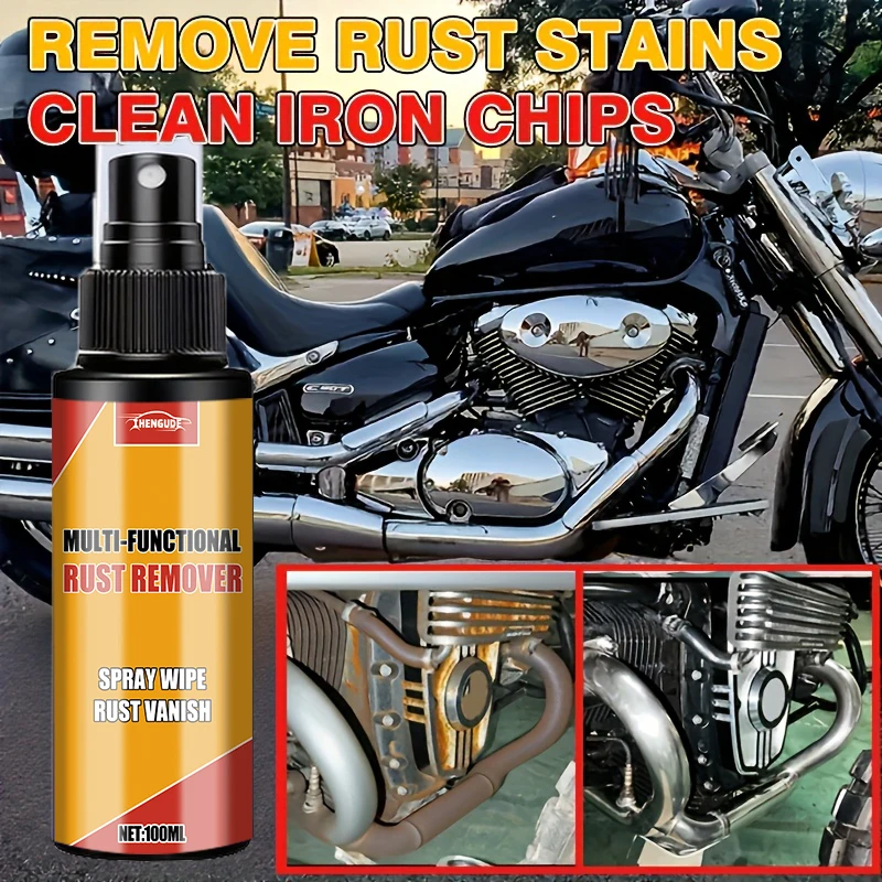 Rust Removal Spray, Dissolves Tire Rust, Protects Wheel Rims and Brake Drums, Suitable for Household Metal Surfaces, Kitchen Appliances, and Car Maintenance