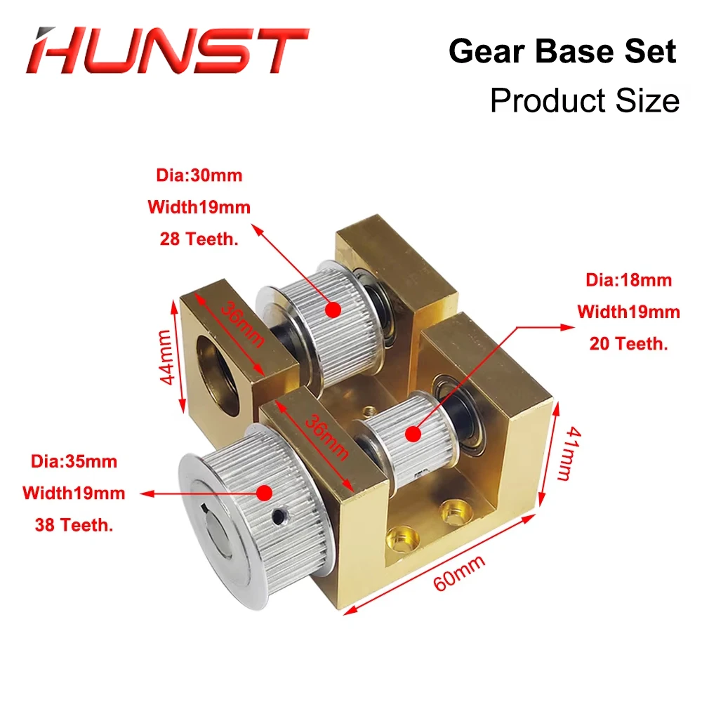Juego de base de engranajes de piezas de máquina HUNST para máquina de grabado y corte láser Co2