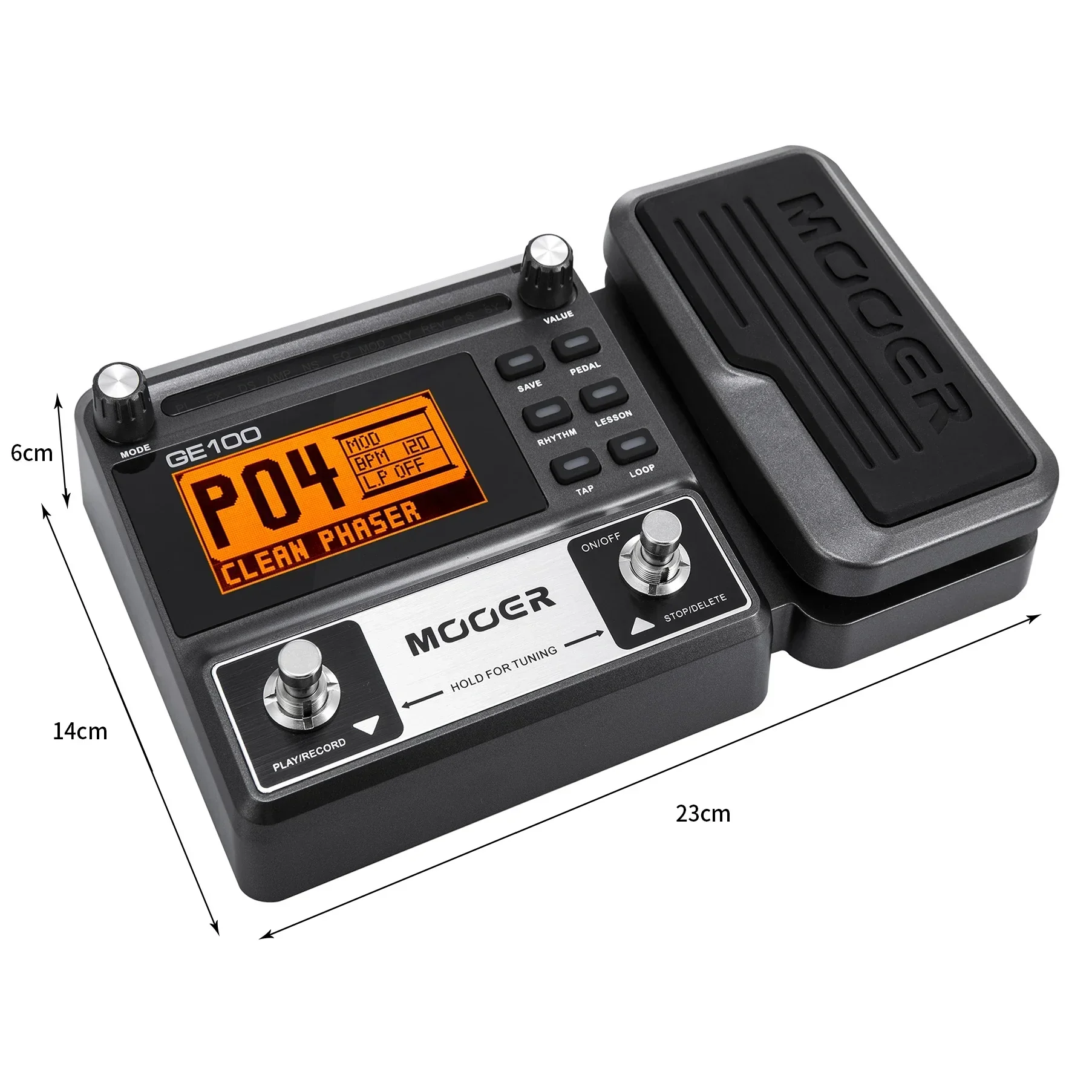 Pedal de guitarra eléctrica MOOER GE100 Pedal de procesador de efectos con grabación en bucle Tiempo máximo 180s 40 ritmos de batería 8 módulos de efectos