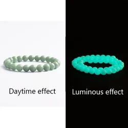 Luminous Stone Bracelet for Women Man Fluorescent Glow in the Dark Charm Jewelry Elastic Wristband Stretch Bracelet Gift for Kid