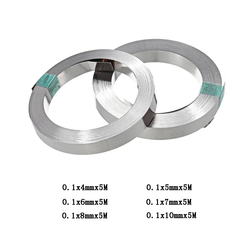 Tira de cinta niquelada de 5M y 0,1mm de espesor para soldadura de batería Li 18650/21700, Compatible con máquina soldadora