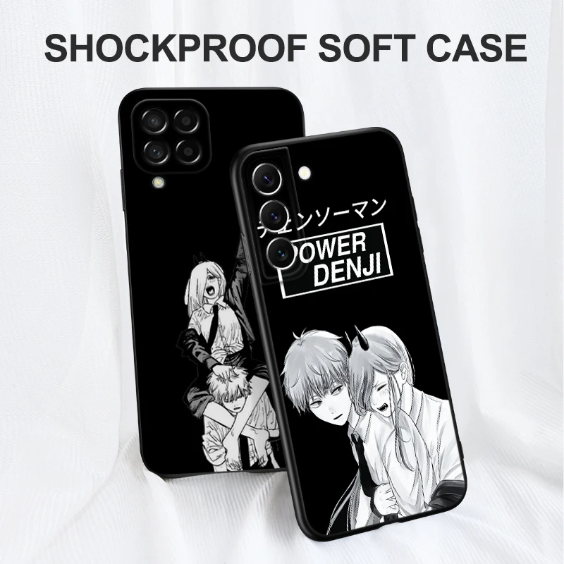 Black tpu Case For Samsung galaxy M53 M13 M62 A12 A22 A22S A32 A42 A52 A52S A72 4g 5g A20S Anime Chainsaw Man