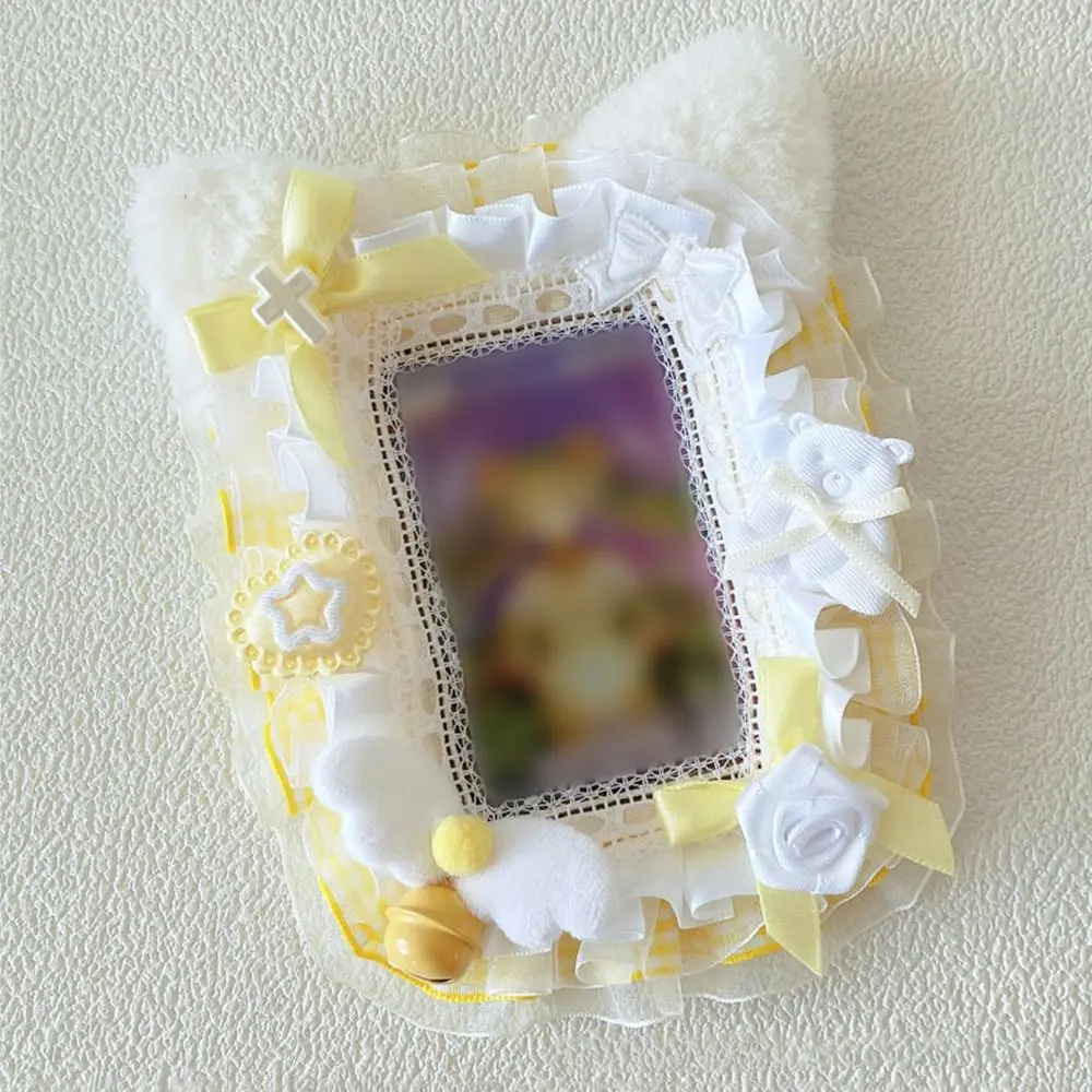 جديد البوليستر حامل البطاقة الدانتيل Kawaii معرف الائتمان حالة صور بطاقة شارة حامل الطالب