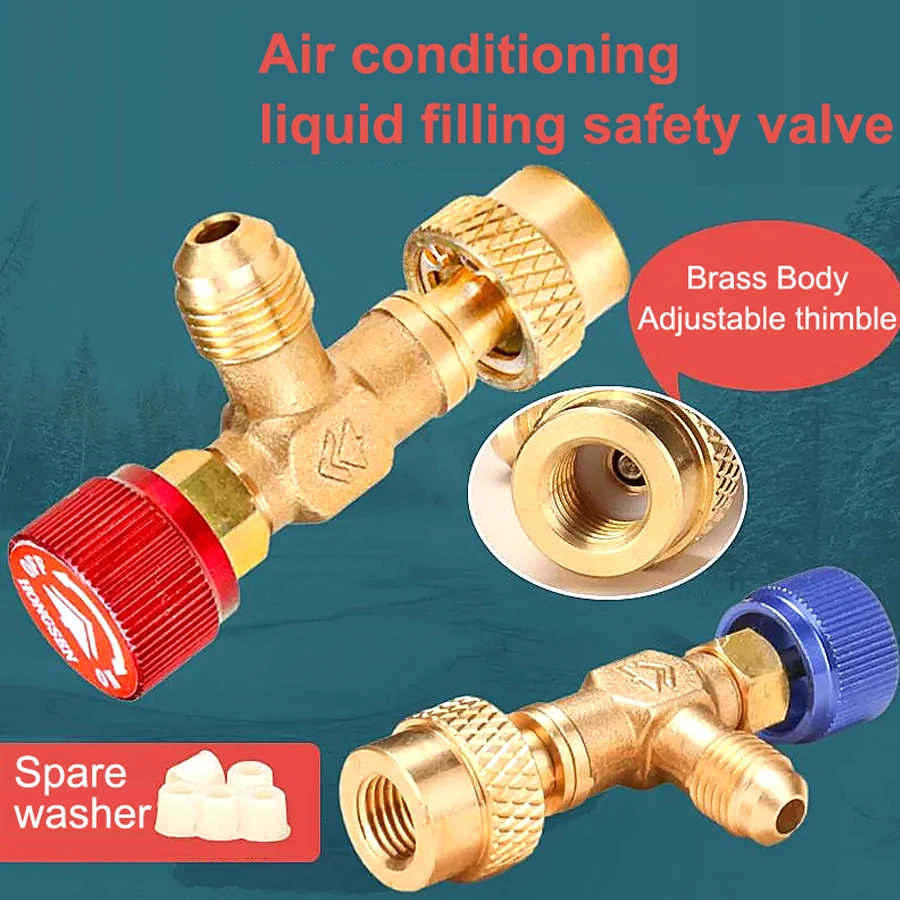 HS R410a R22 Refrigeration Tool Air conditioning Safety Valve Adapter Fitting 1/4