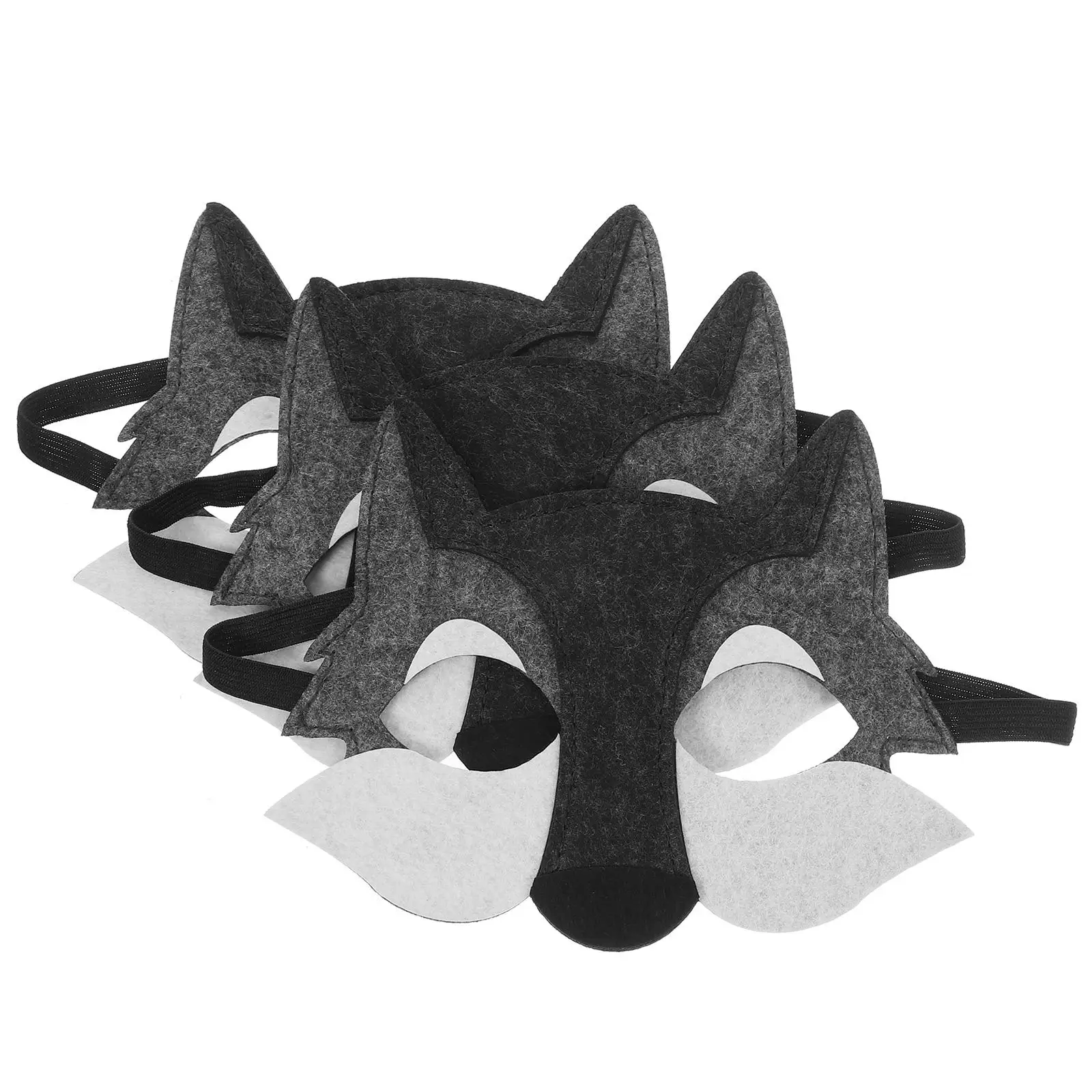 

Wolf Head Mask 3Pcs Half Face Masks for Kids Animal Cartoon Cosplay Party Favor Halloween Birthday Accessories Stylish Unique