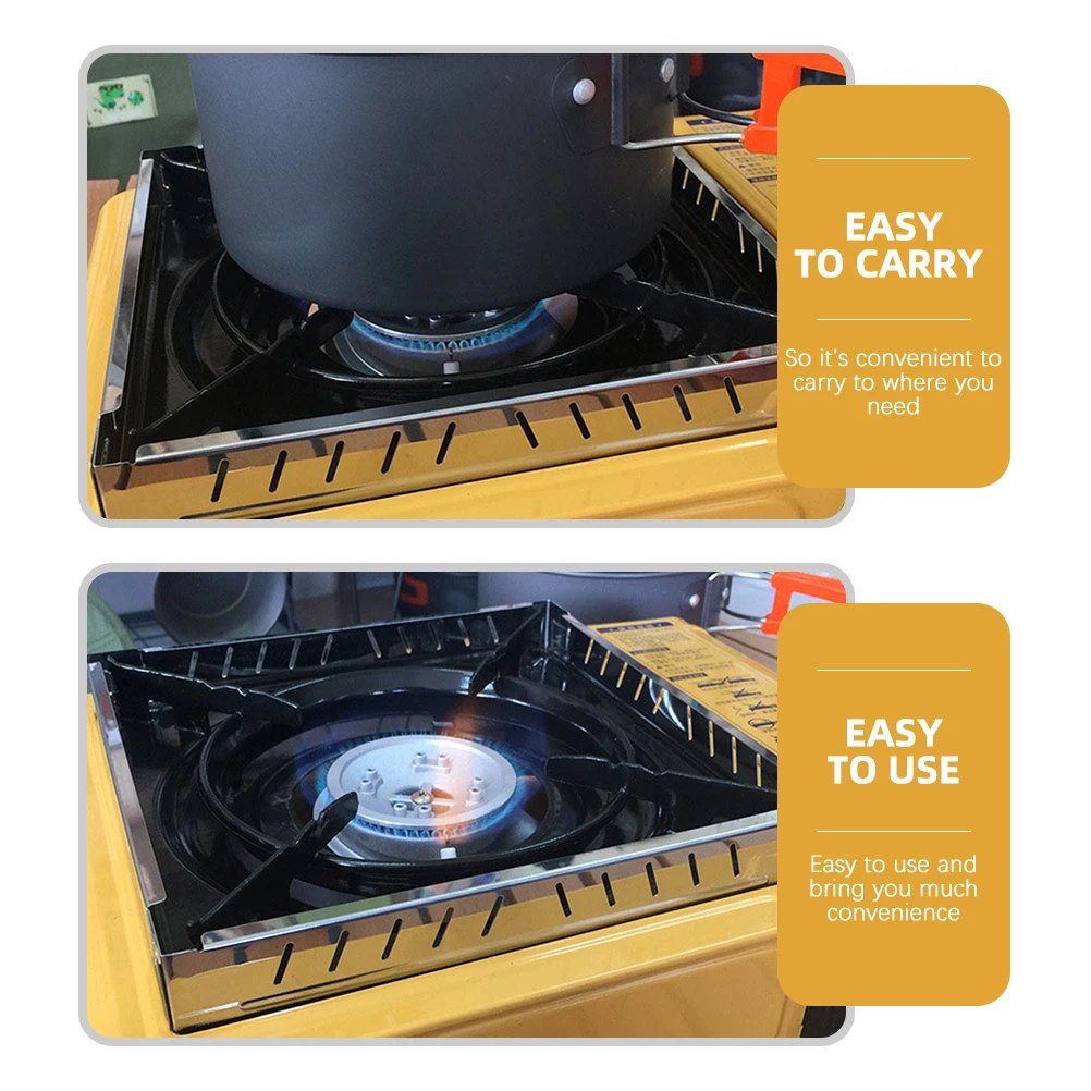 

2Pcs Stainless Steel Windshield Guard Portable Foldable Lightweight Windproof Camping BBQ Cooking Stove Accessory