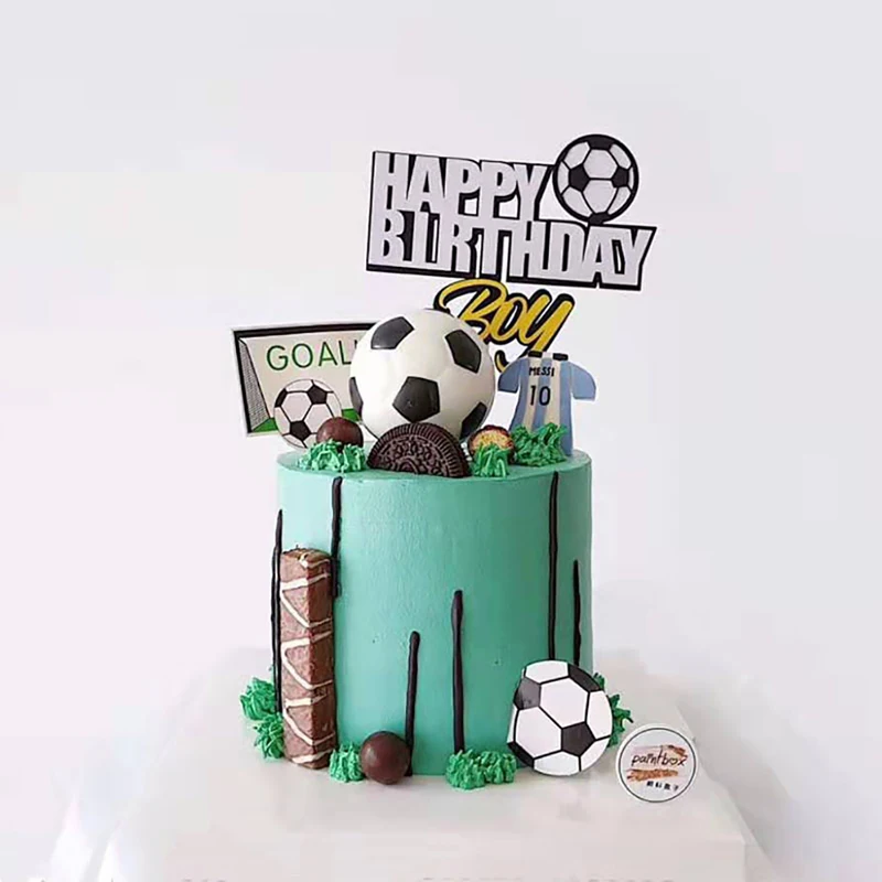 Baby bevorzugen Fußball Party Kuchen Topper Dekor für Fußball Ornamente Kuchen Dekoration