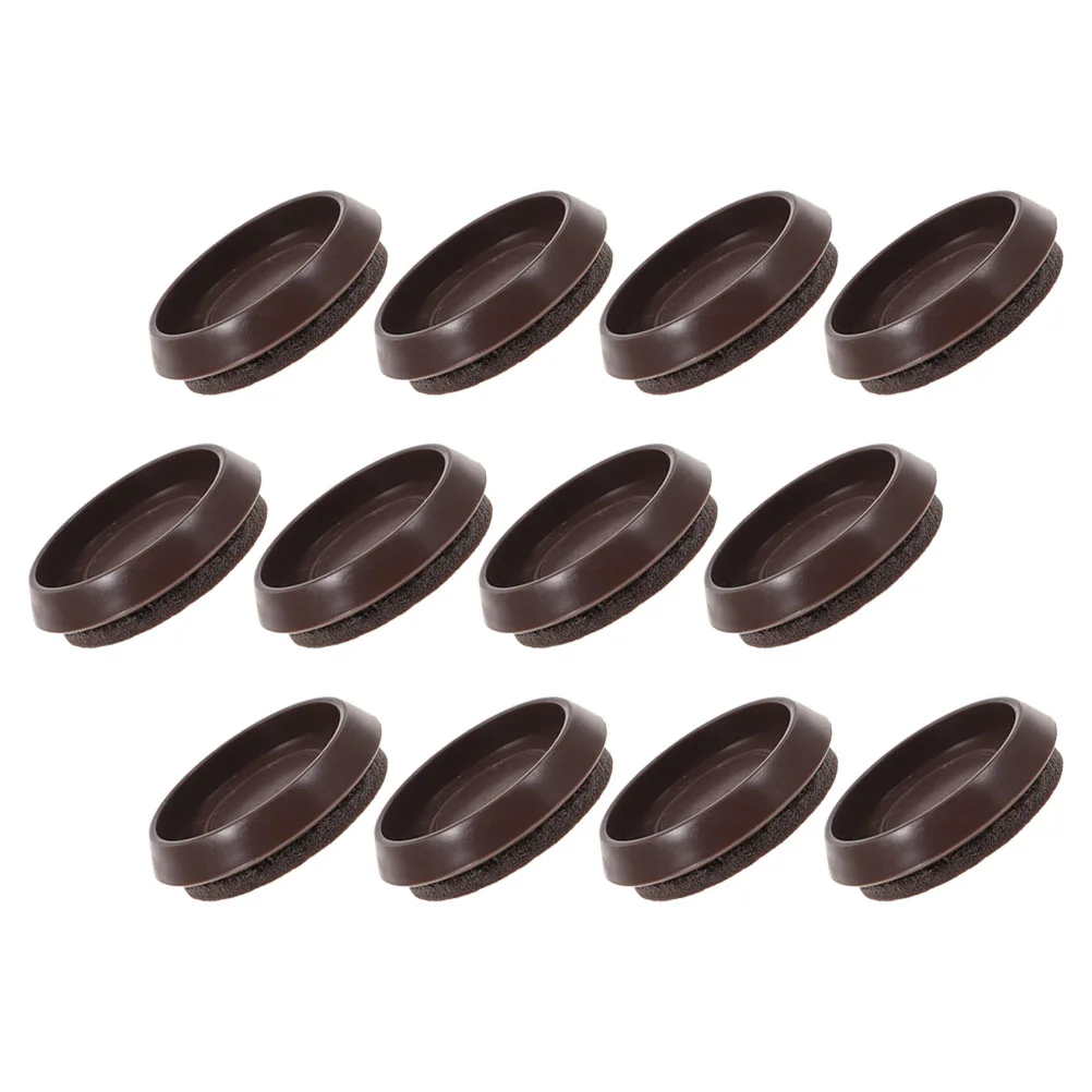 Coasters fixos do círculo para pisos de madeira, almofadas do sofá, coasters, mobília do tapete, 12 pcs