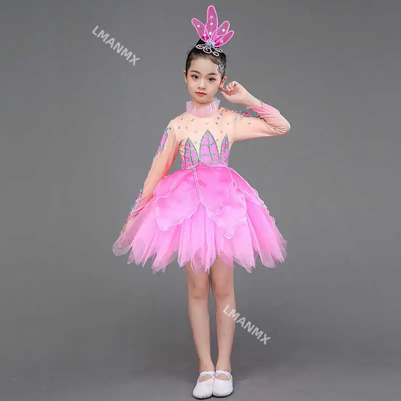 

Children's Lotus Pond Moonlight Dance Dress, Little Lotus Style, Flower Fairy Child, Jasmine Blossom Blossom Performance