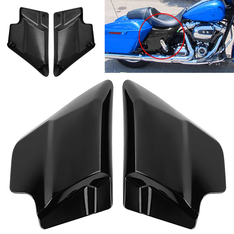 Black Motorcycle Side Battery Cover Panel Fairing Left Right For Harley Touring Electra Street Glide Road King 2009-2023