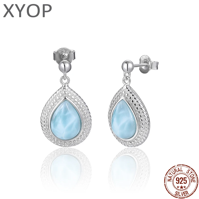 

XYOP 2023 Jewelry 925 Silver Larimar Earrings Stylish Level For Uniqueness