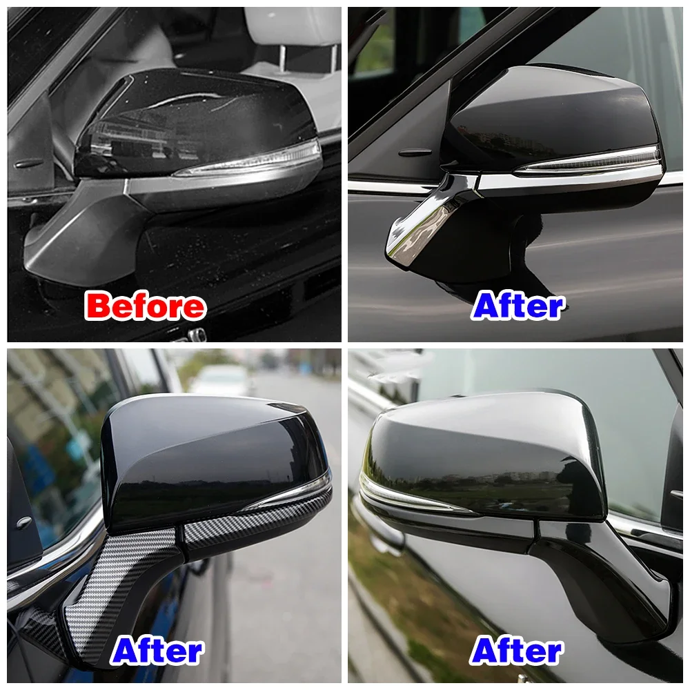 For Toyota Highlander XU70 2020-2025 Car Exterior Part Modify Side Mirror Rearview Trim Decor Sticker Carbon Fiber Color Change