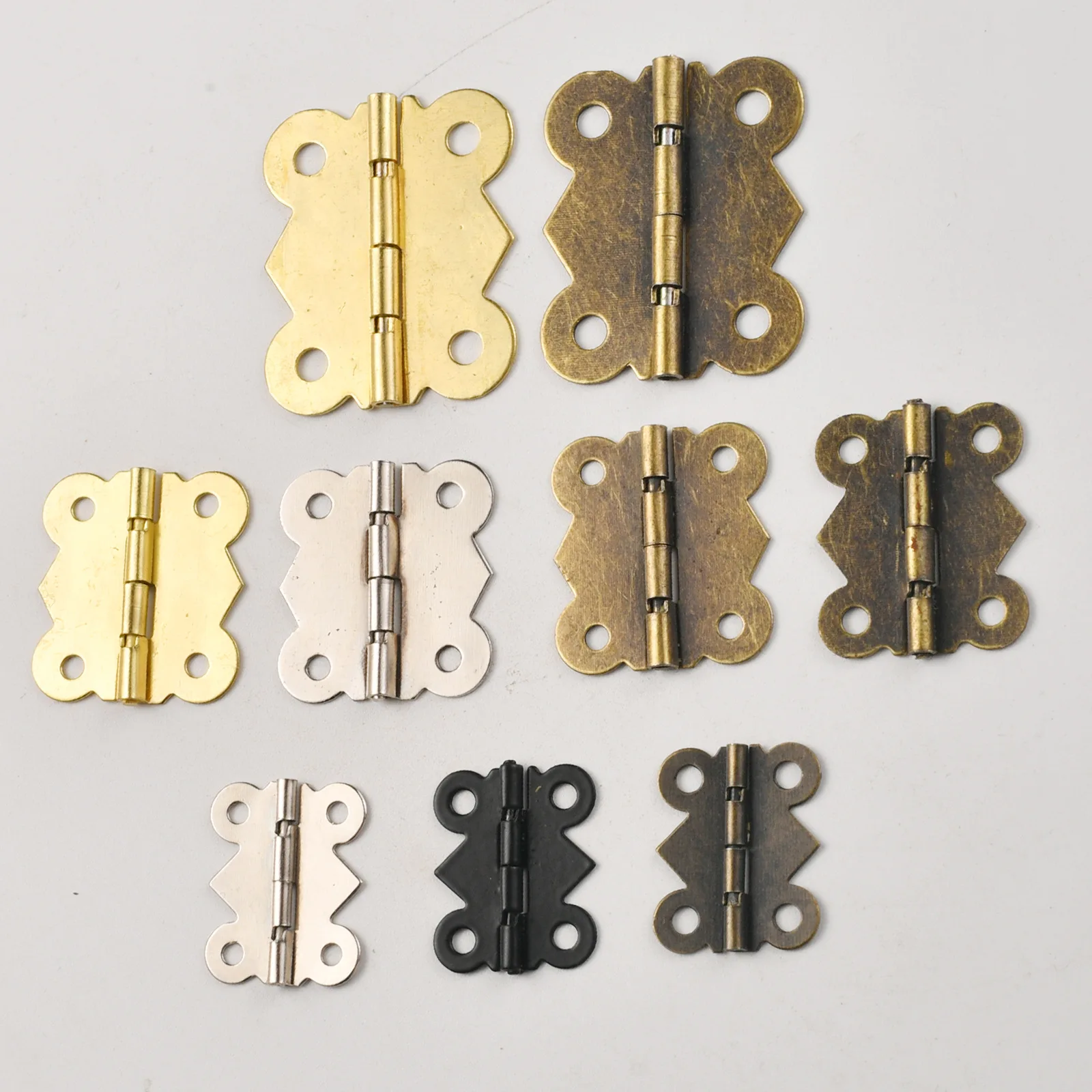 Antique butterfly small hinge, cabinet hardware accessories lace hinge hinge wooden box 90 degrees 180 degrees hinge
