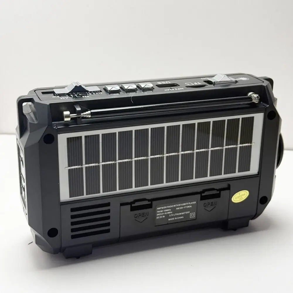 

Портативное FM-радио с ручной зарядкой, высокой чувствительностью, солнечной зарядкой, аварийное, многодиапазонное, с фонариком