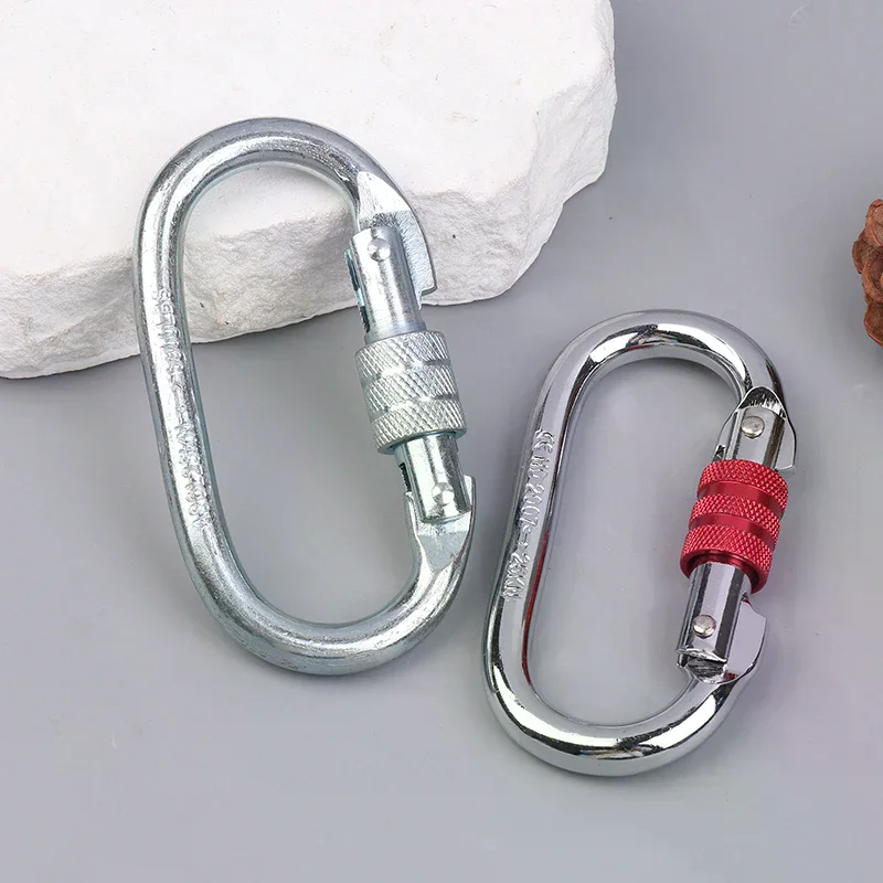 25KN High Strength Climbing Safety Lock Buckle O-shaped Electrophoresis Professional Carabiner Rappelling Climbing Supplies