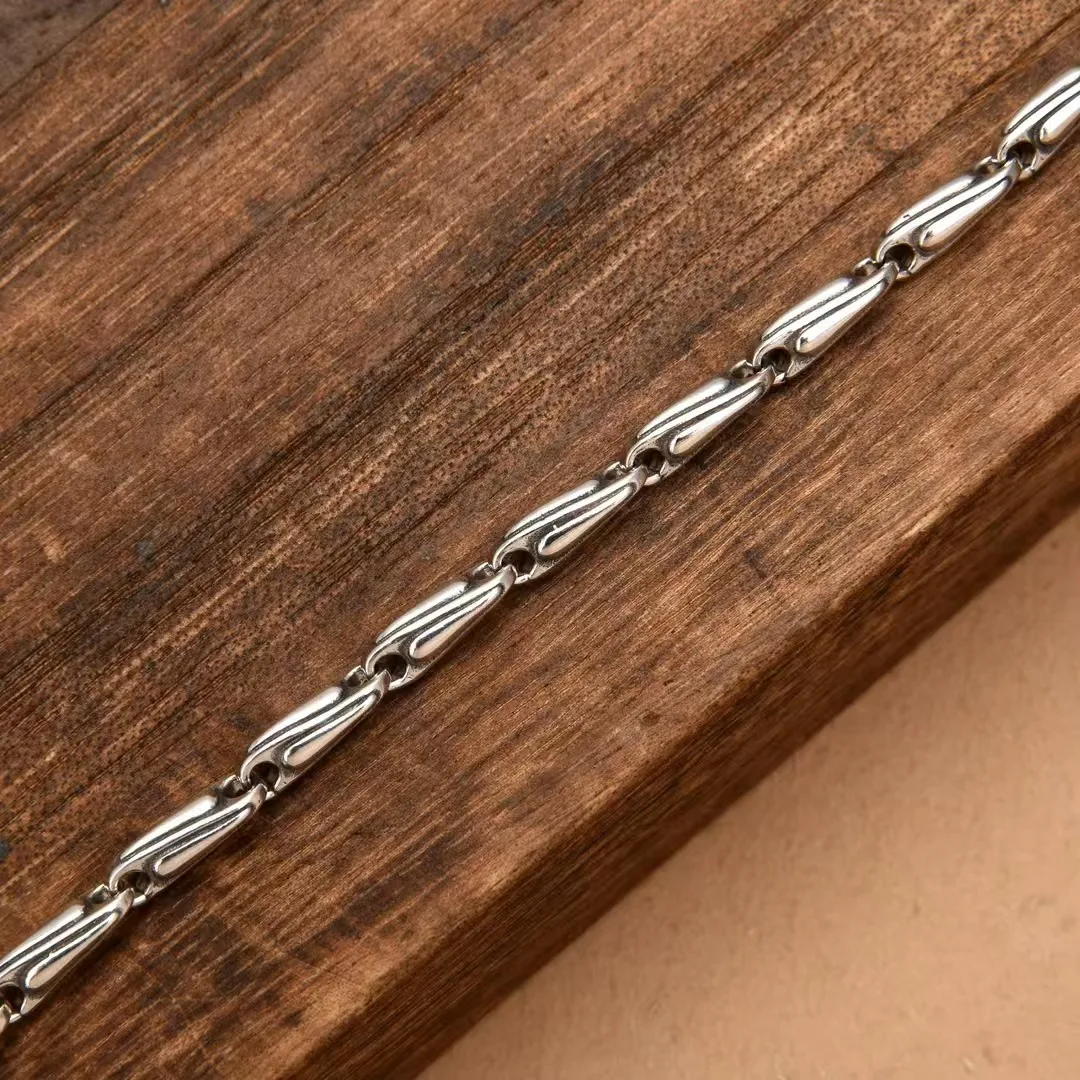 Simple Style Retro Bracelet S925 Sterling Silver Niche Design Sense Mobius Bracelet Male Geometry Hip Hop Jewelry Exquisite Gift