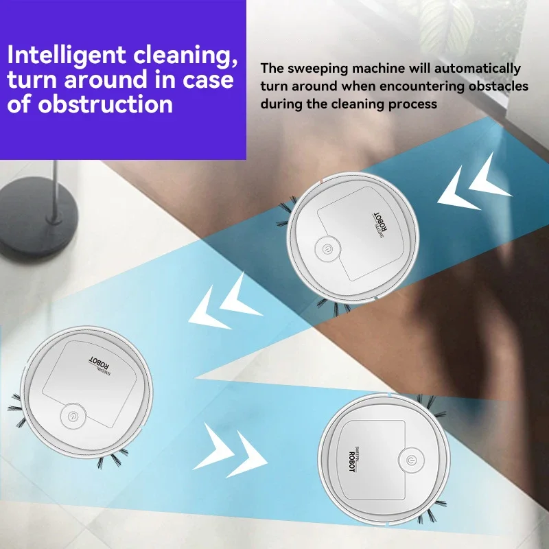 Xiaomi 3 في 1 الذكية مكانس كهربائية للكنس المنزلية الذكية آلة التنظيف التلقائي بالكامل USB شحن مكنسة كهربائية الطابق شعر الحيوانات الأليفة