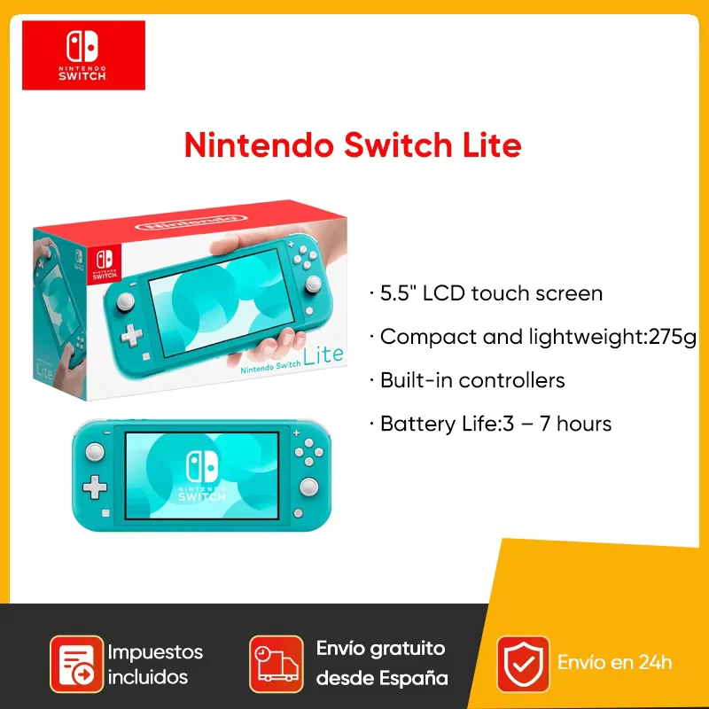 Console de jeu Nintendo Switch Lite, légère et portable, contrôleur Joy-Con intégré, options de documents multiples