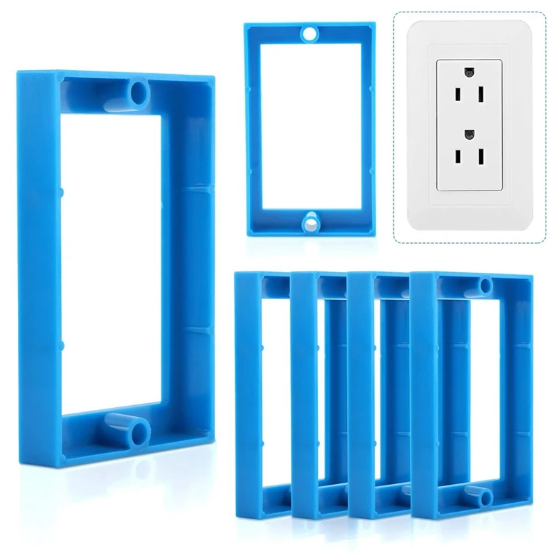 6 Pcs 1/2Inch Single Gang Receptacle Outlet Box Extenders, With Screws, Electrical Outlet Extender For Electrical Box