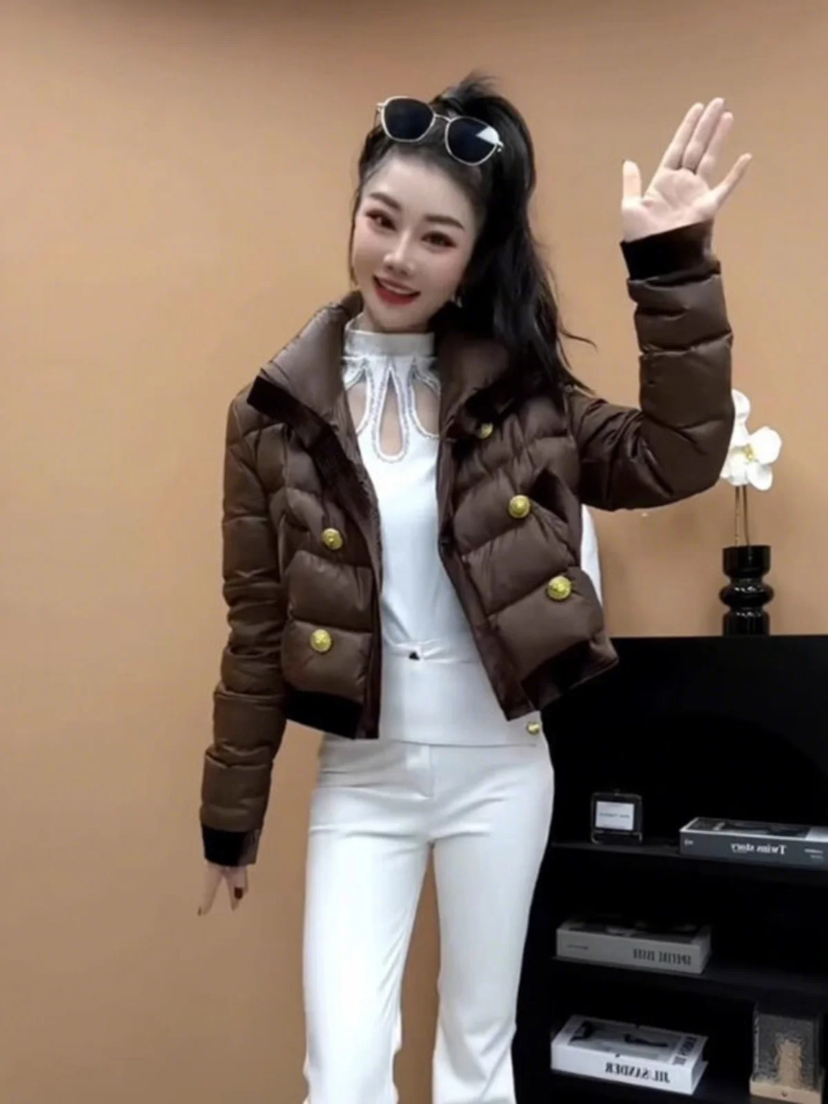 

Женская утепленная куртка-пуховик с двойной застежкой, теплая, из хлопка, в корейском стиле, прямого кроя, эксклюзивно онлайн, новинка зимы