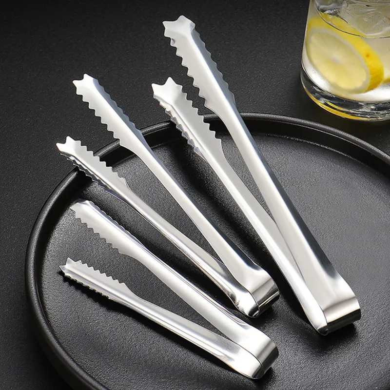 Stainless Steel Mini Sugar Ice Cube Clip Salad Barbecue Tongs Portable Food Tweezer Kitchen Utensils