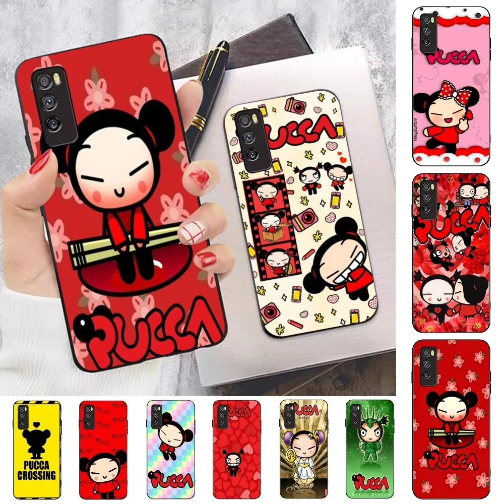 

Cute Cartoon Pucca Garu Phone Case For Huawei Honor 10 lite 9 20 7A 9X 30 50 60 70 pro plus Soft Silicone Cover