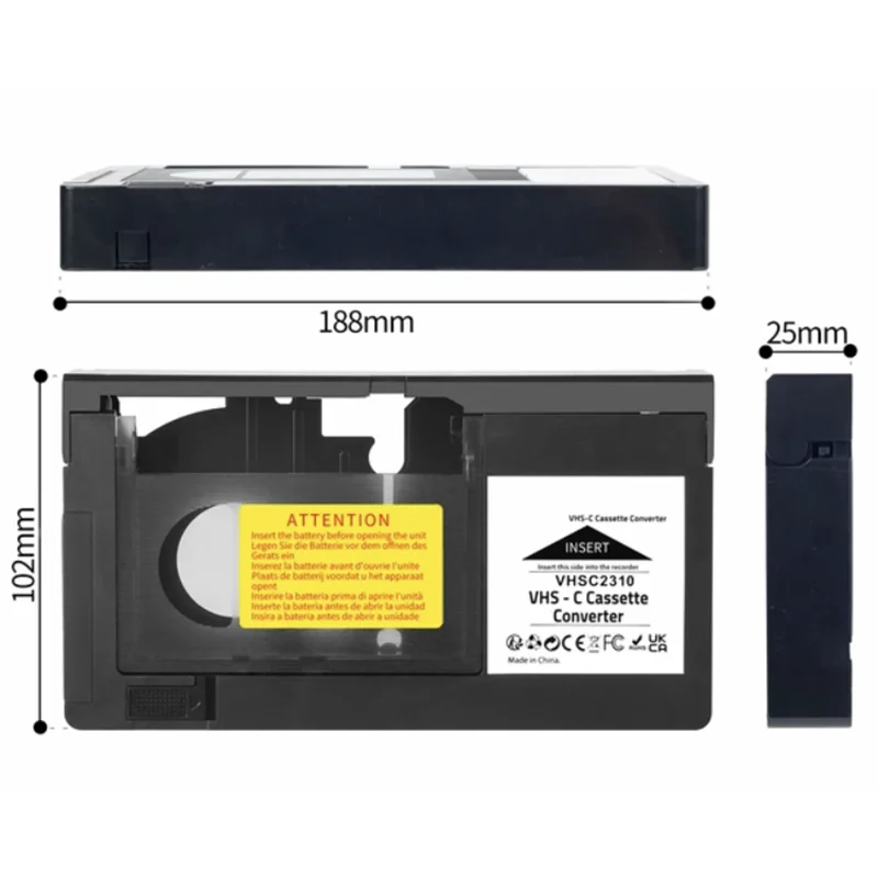 Video Tape VHS To VHSC Half Video Tape Conversion Box Adapter Box MiniDV/Hi8 Is Not Compatible