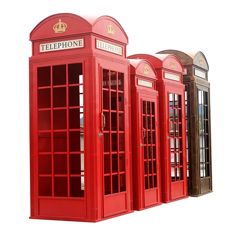 Telephone booth model ornaments, bar decorations, props, creative display cabinets, lockers, custom-made