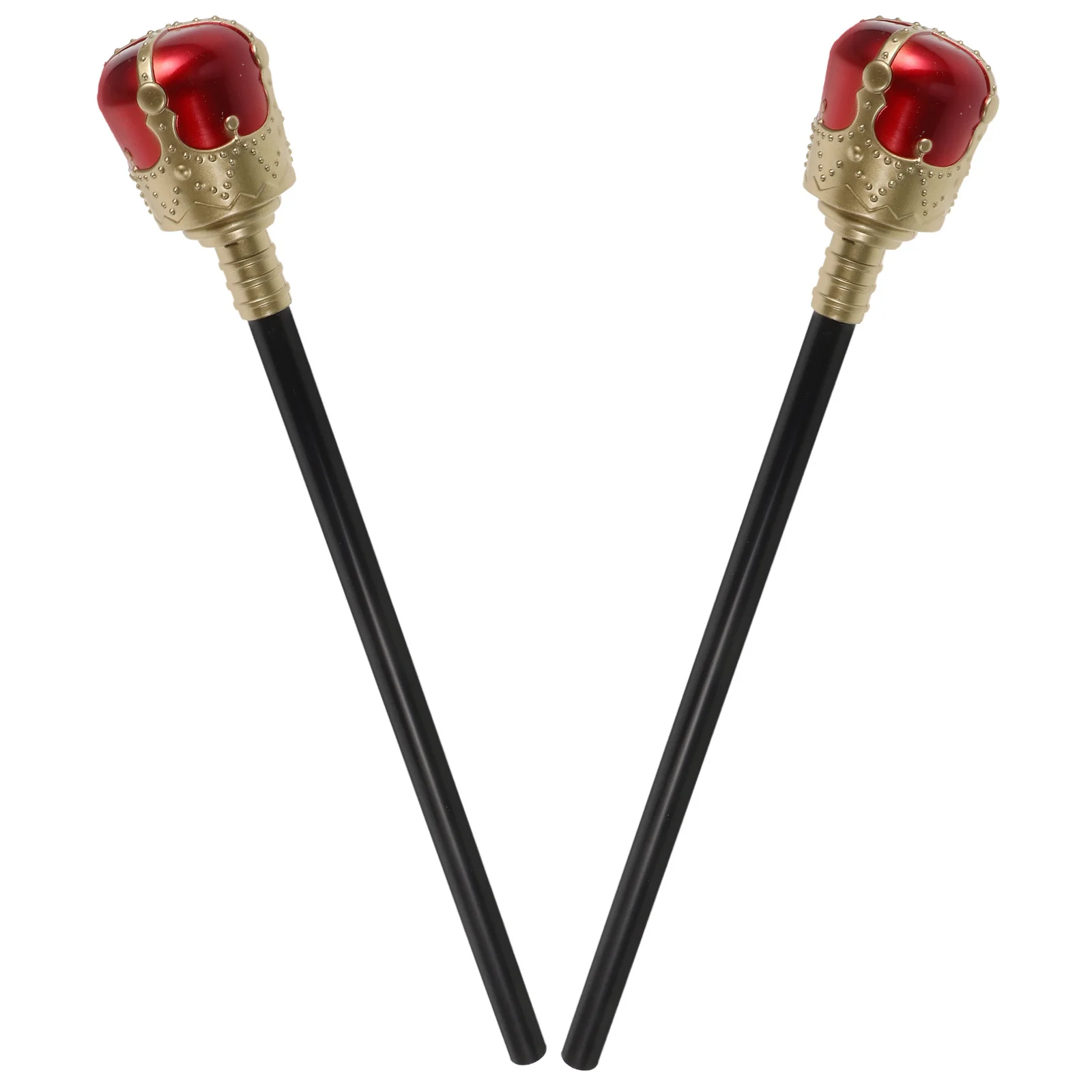 Cetro de rey de Halloween para niños, disfraz de juego de rol, accesorio de actuación de fiesta, disfraz de rey cetro, 2 uds.