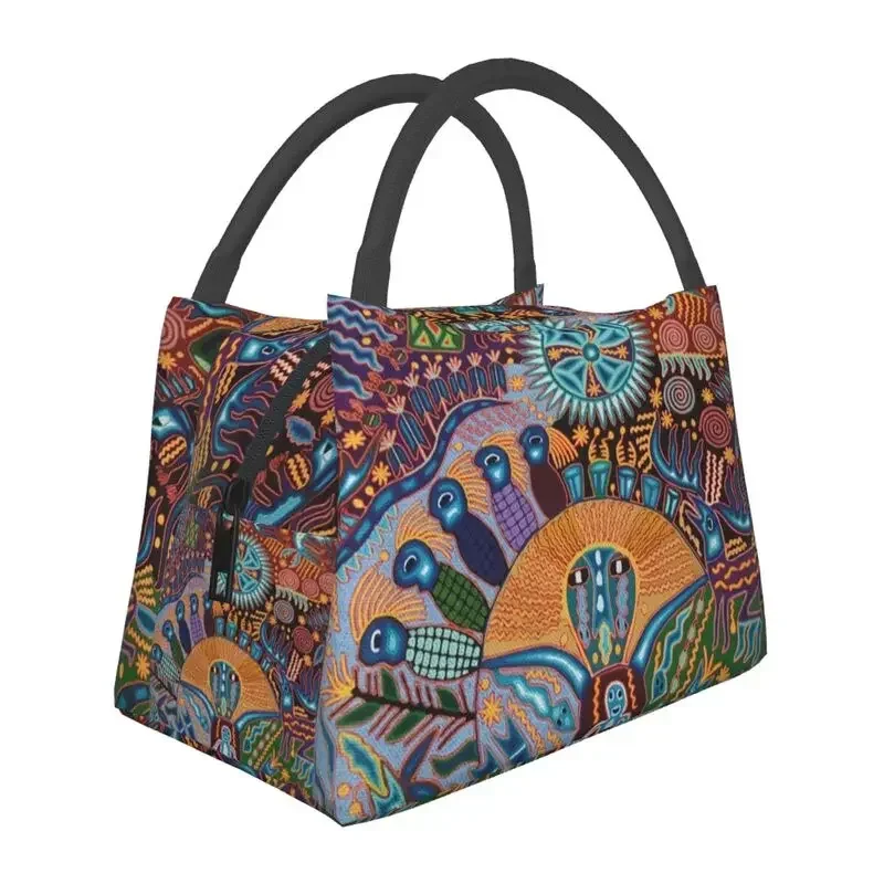 

Mexican Art Insulated Lunch Tote Bag for Women Mexico Skull Travel Spanish Love Black Portable Cooler Thermal Bento Box