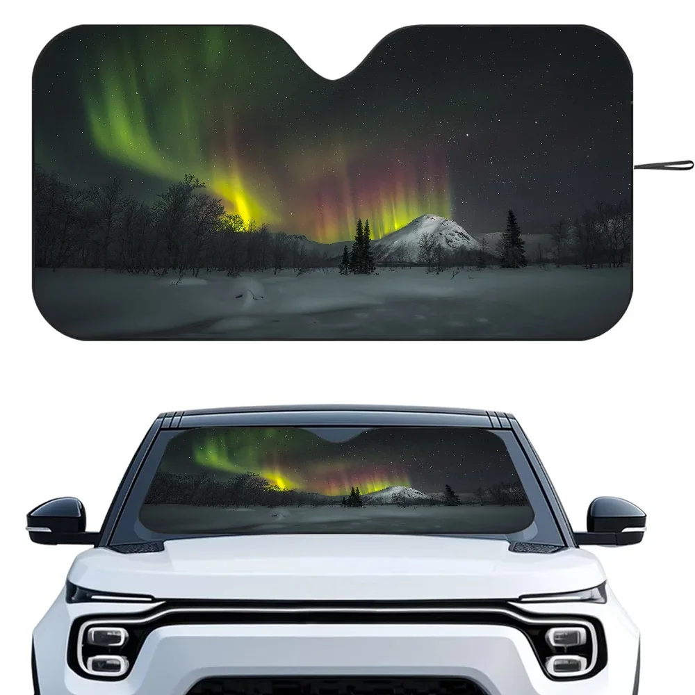 

Northern Lights Views Car SunShade Heat-insulating Aluminum Film Windshield Sunshades UV Rays Blocks Car Sun Visor Protector
