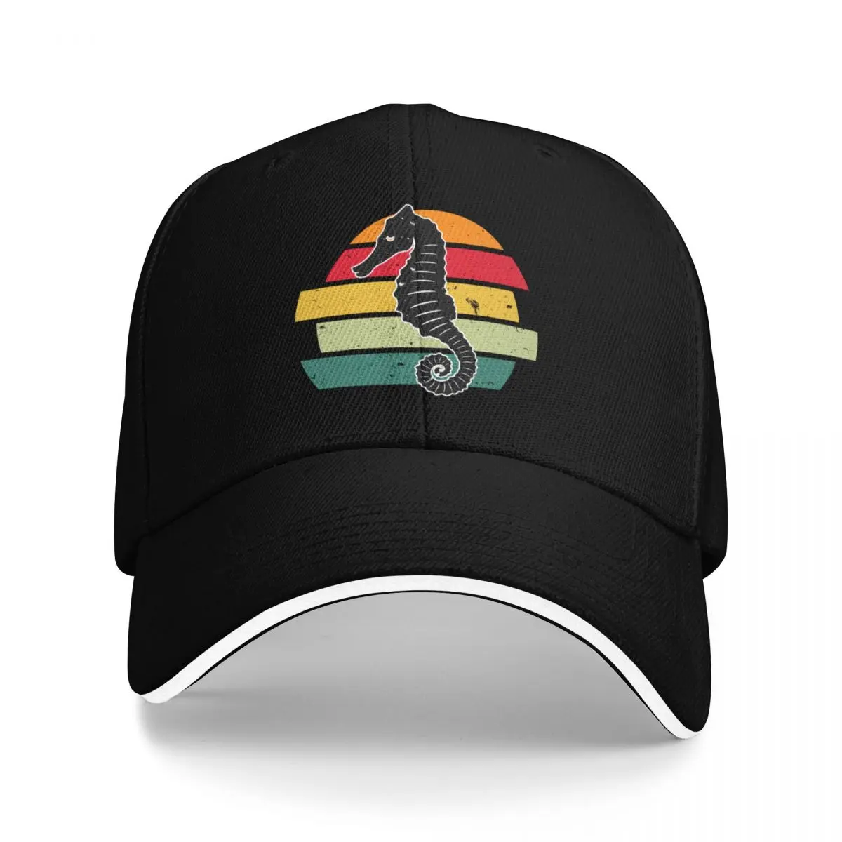 

Retro Hippocampe sunset Baseball Cap cute Hat Man For The Sun Designer Man Women's