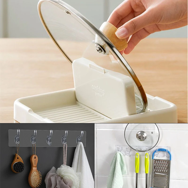 Kitchen Pan Lid Holder Rack Countertop Sitting Foldable Storage Rack for Spoon Stir-frying Shovel Pot Rack Storage Cooker Organ