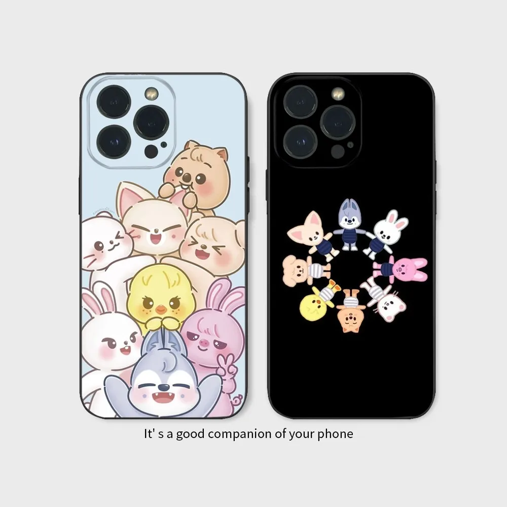 C-Cartoon S-Stray kids Phone Case  For iPhone16 15 14 13 12 Mini 11 Pro XS Max X XR SE5 6 7 8 Plus Soft Silicone Cover