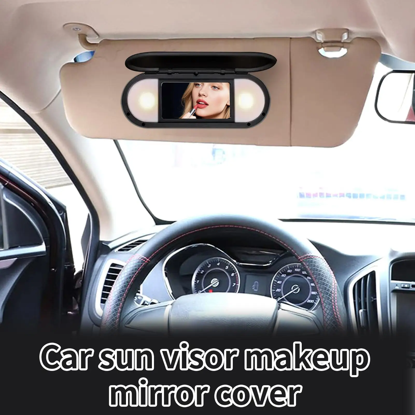 

Sun Visor Vanity Mirror Cover Rear View Makeup Mirror Replacement Accessories For Vehicle Truck Left Right Side Daily Commuting