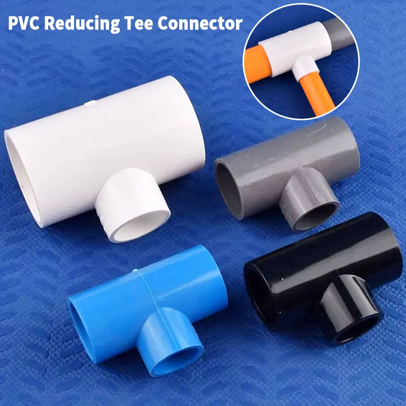 I.D 20~50mm PVC Reducing Tee Connector 3-Way Water Pipe Fittings Aquarium Fish Tank Coupler Adapter Garden Irrigation Joint