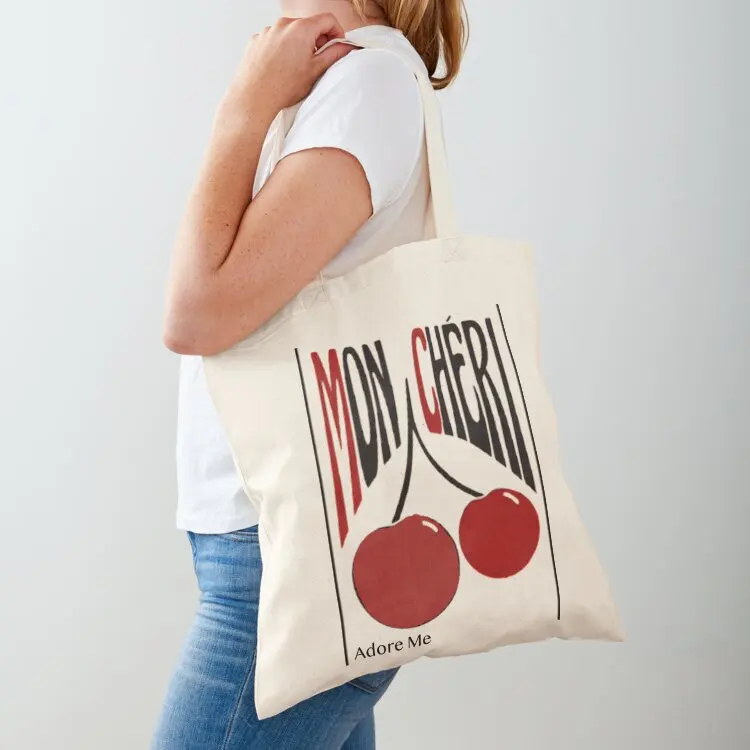 Mon Cheri Cherries Tote Bag canvas tote Custom bag Eco bag Handbags women