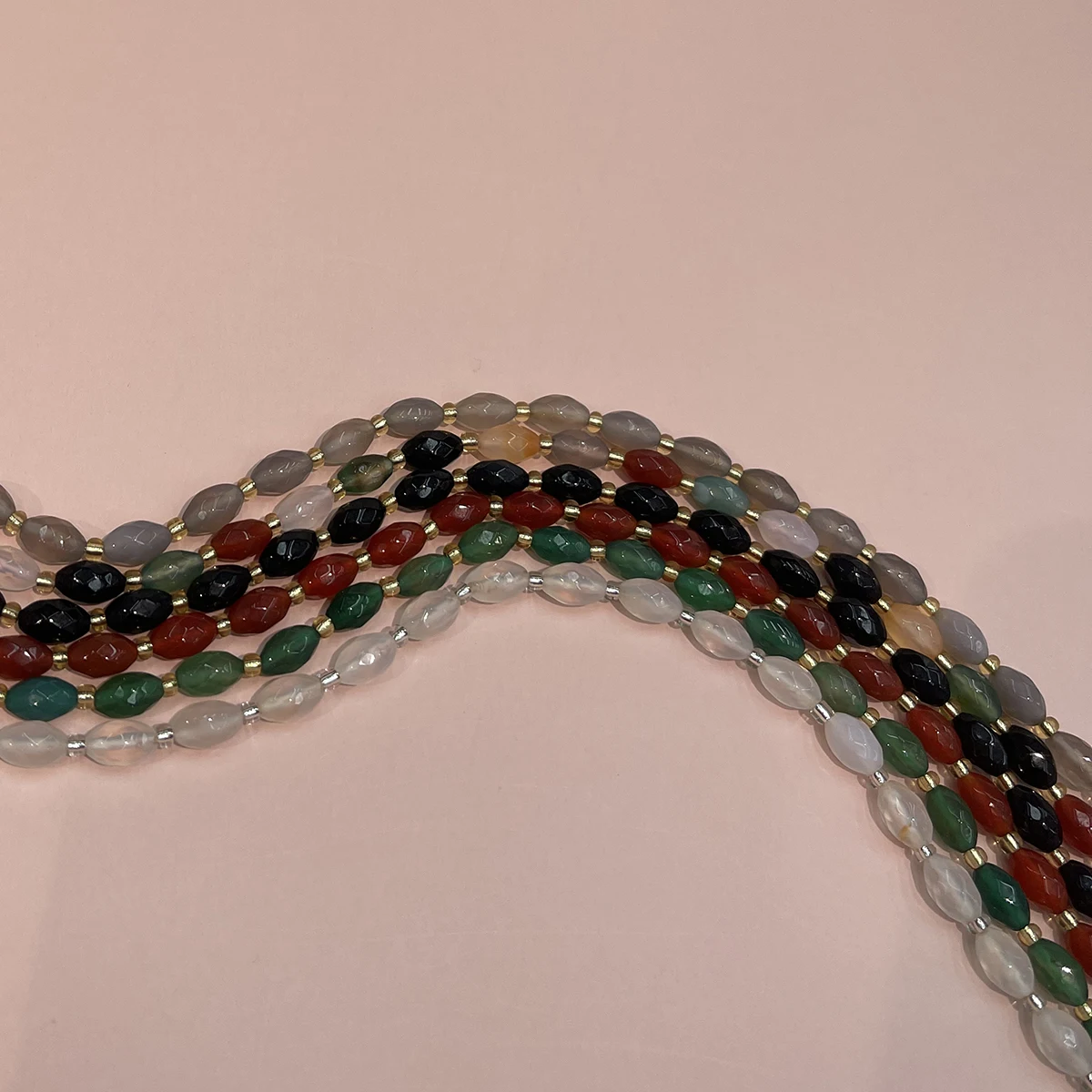 DIY-Achatperlen, natürliche, facettierte Perlen, 5 x 9 mm, zum Basteln von Schmuck, DIY-Halsketten, Armbändern, Ketten und Ohrringen. – Detail 6