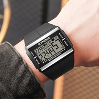 SYNOKE Rectangular Retro Men's Electronic Watch Classic Waterproof Colorful Luminous Student Sports Watches